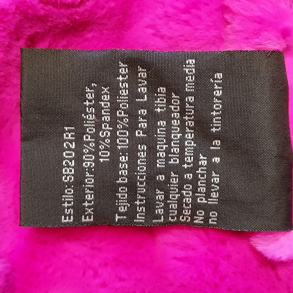 B. Coature NWT Black & Hot Pink Faux Fur Cropped Bomber Moto Jacket Size L - Picture 8 of 8